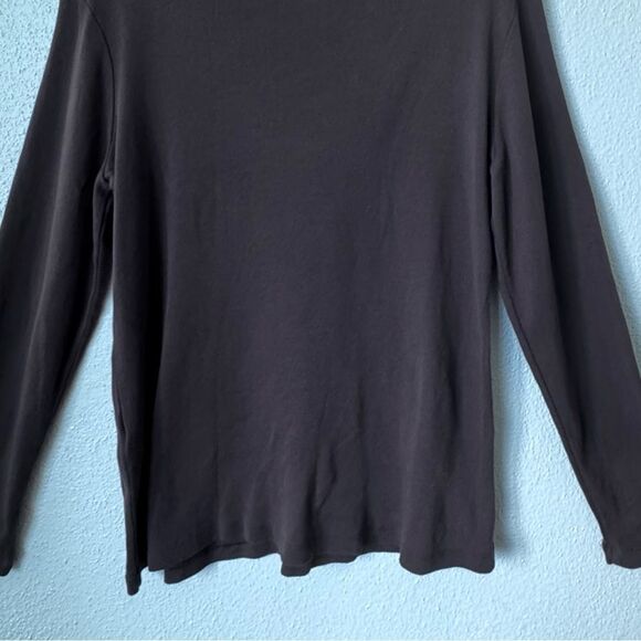 Chico’s Long Sleeve Tee Brown 100% Cotton Top SZ 1 or M - Picture 7 of 11